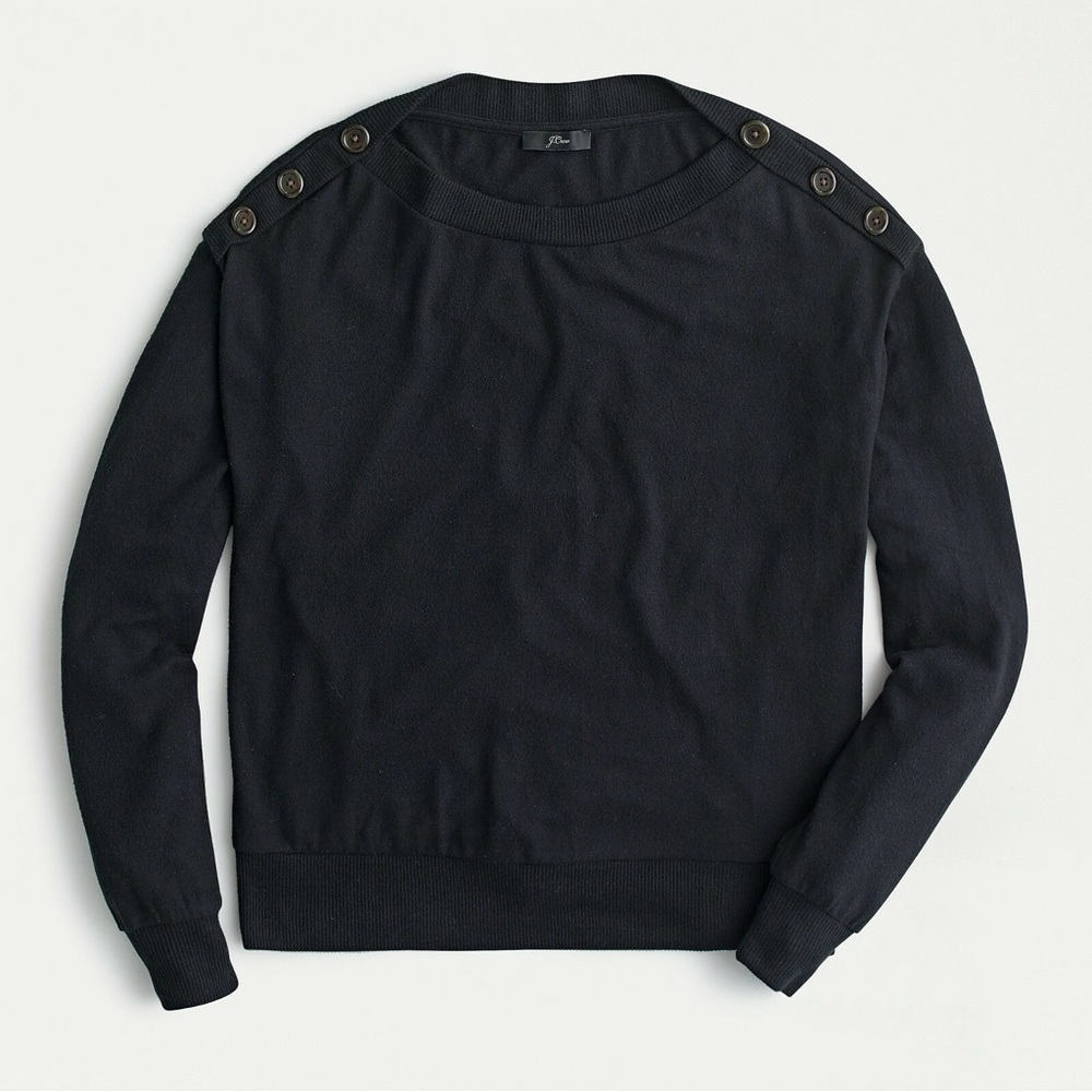 J Crew Super Cozy Button-Shoulder Top